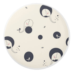 Pomo De Cerámica Modelo tímido del elefante