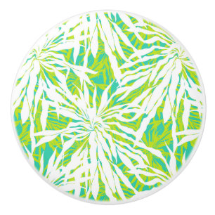 Pomo De Cerámica Modelo tropical de las hojas de palma