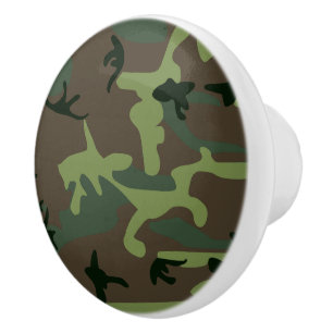 Pomo De Cerámica Modelo verde de Camo Brown del camuflaje