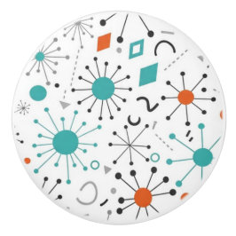 Pomo De Cerámica Modern Mid Century Retro Atomic Abstract