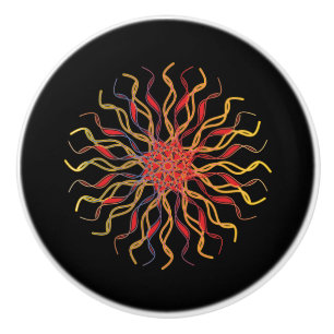 Pomo De Cerámica Modern & Non-traditional Mandala in Multicolored