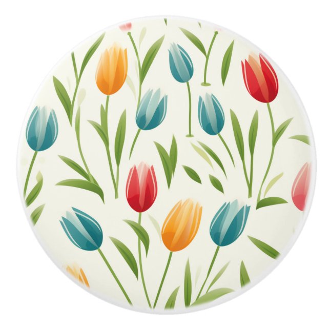 Pomo De Cerámica Modern Scandinavian Tulip Ceramic Pull (Anverso)