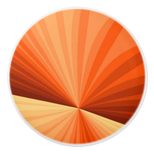Pomo De Cerámica Moderno abstracto gráfico fractal naranja rojo vai