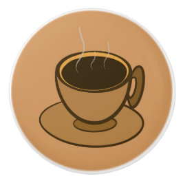 Pomo De Cerámica Moderno café café marrón de mediados de siglo