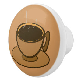 Pomo De Cerámica Moderno café café marrón de mediados de siglo
