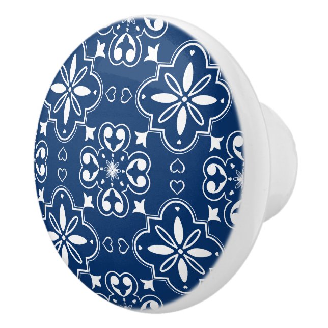 Pomo De Cerámica Moderno diseño portugués mediterráneo azul blanco (Derecha)