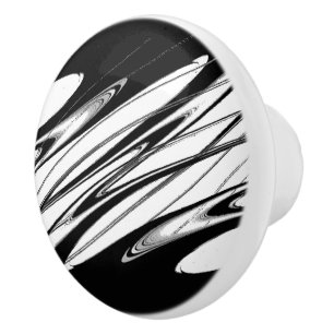 Pomo De Cerámica Moderno negro y blanco