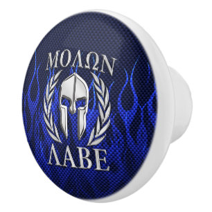 Pomo De Cerámica Molon Labe Laurels Guerreros Espartanos