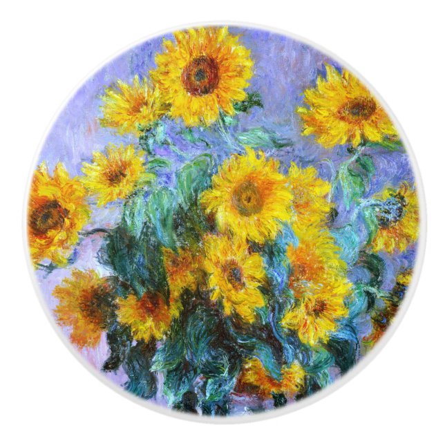 Pomo De Cerámica Monet Bouquet de los girasoles Bella Artes (Anverso)