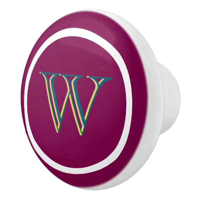 Pomo De Cerámica Monogram Personalized Drawer Handles Pulls Knobs  (Derecha)