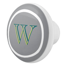 Pomo De Cerámica Monogram Personalized Drawer Handles Pulls Knobs 