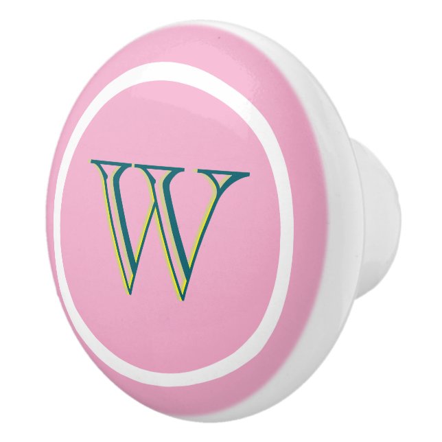 Pomo De Cerámica Monogram Personalized Drawer Handles Pulls Knobs  (Derecha)