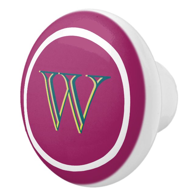 Pomo De Cerámica Monogram Personalized Drawer Handles Pulls Knobs  (Derecha)