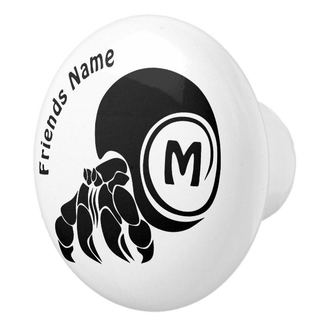 Pomo De Cerámica Monograma de silicio de cangrejo hermial grumpy (Derecha)