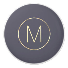 Pomo De Cerámica Monograma dorado