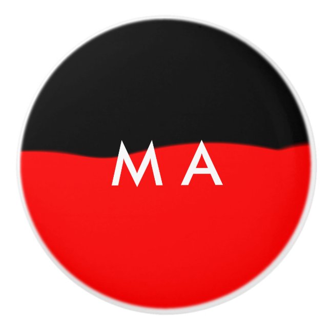 Pomo De Cerámica Monograma simple añada su letra de nombre man mini (Anverso)