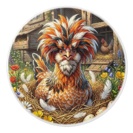 Pomo De Cerámica Monoplaza polaco lindo y caprichoso para gallinas