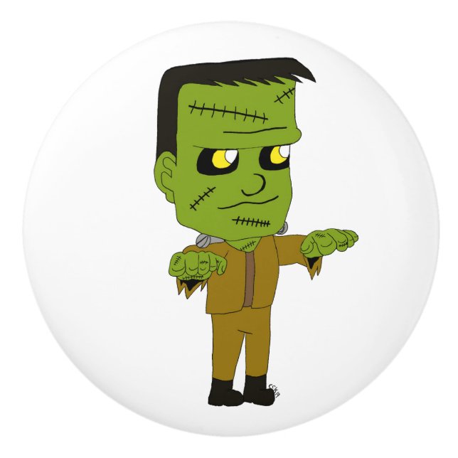 Pomo De Cerámica monstruo chibi (Anverso)