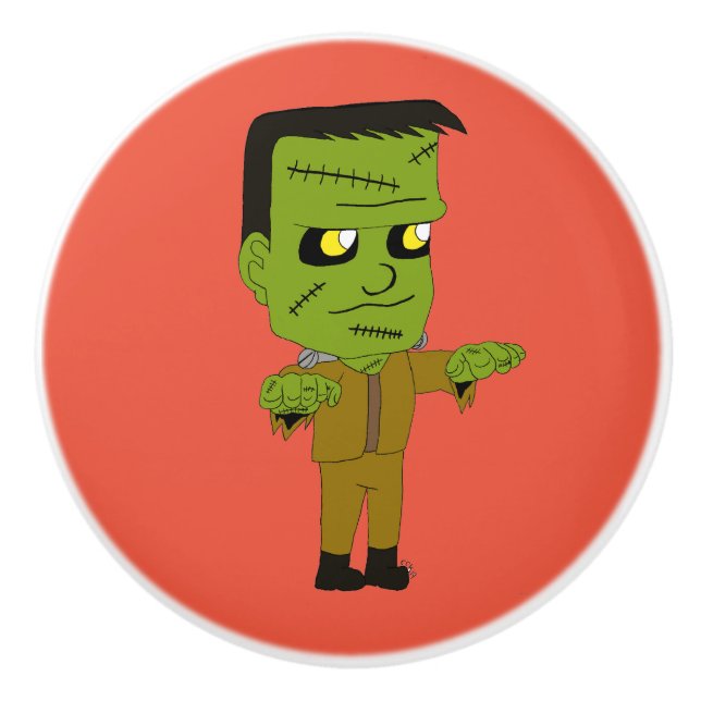 Pomo De Cerámica monstruo chibi (Anverso)