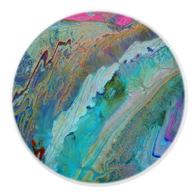 Pomo De Cerámica Montañas anti-Atlas de Marruecos - Satélite Terra (Anverso)