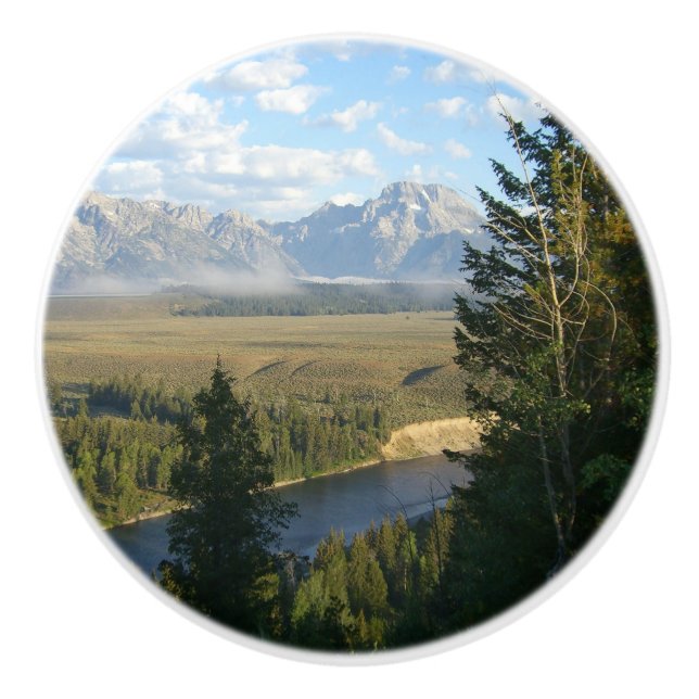 Pomo De Cerámica Montañas y río de Jackson Hole (Anverso)