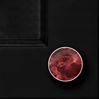 Pomo De Cerámica Moody Agate | Henna Blood Red Garnet Jewel Tone