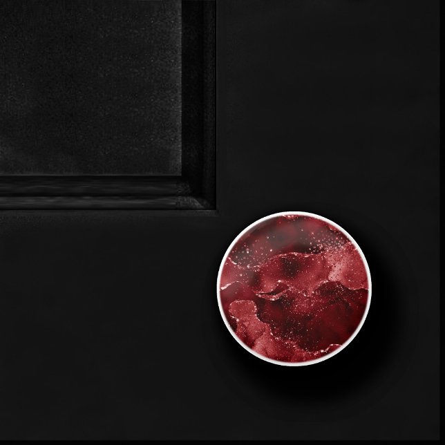 Pomo De Cerámica Moody Agate | Henna Blood Red Garnet Jewel Tone (Subido por el creador)