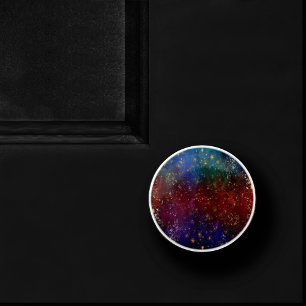 Pomo De Cerámica Moody Ombre Psicodelia Grunge Gold Stardust