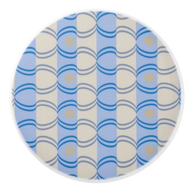 Pomo De Cerámica Moreno azul común de Candystripe (Anverso)