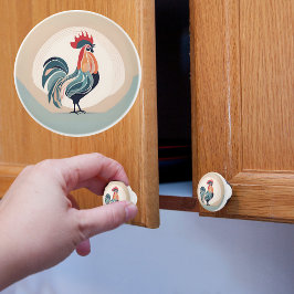 Pomo De Cerámica Morning Rooster