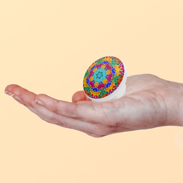 Pomo De Cerámica Mosaic Tiles Bonito Floral - Moda Boho (Subido por el creador)