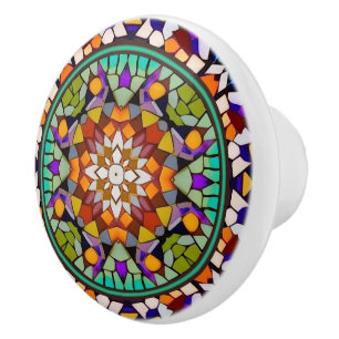Pomo De Cerámica Mosaico de colores - Patrón de mosaico de colores