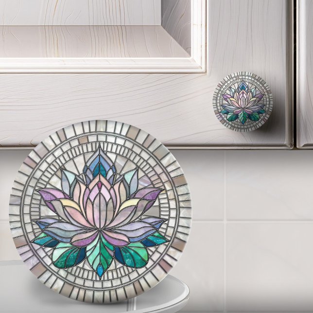 Pomo De Cerámica Mosaico de flores de Lotus (Subido por el creador)