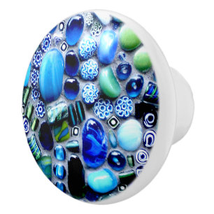 Pomo De Cerámica Mosaico de Montego Blues