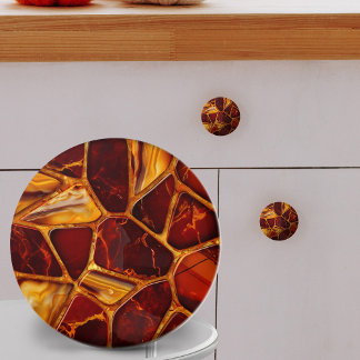 Pomo De Cerámica Mosaico de piedras agate y carneliana