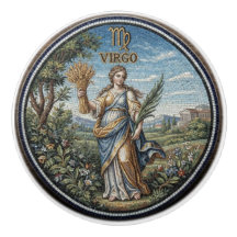 Mosaico Estilo Antiguo Zodíaco Virgo 