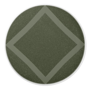Pomo De Cerámica Moss Green Framed Diamond Drawer Pull - Personaliz