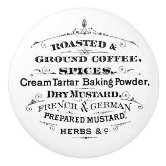 Pomo De Cerámica Mostaza vintage de especias de café tostado