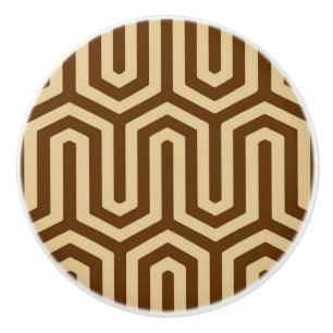 Pomo De Cerámica Motif egipcio Deco - caramelo y chocolate