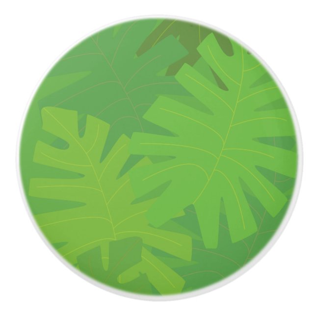 Pomo De Cerámica Motismo de la hoja de jungla (Anverso)