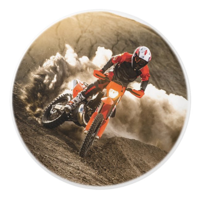 Pomo De Cerámica Motocross Rider (Anverso)