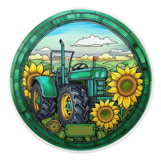 Pomo De Cerámica Muelles de los cajones del tractor de la granja (Anverso)