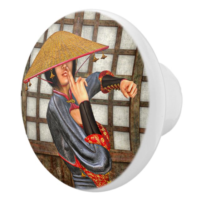 Pomo De Cerámica Mujer de batalla asiática (Derecha)