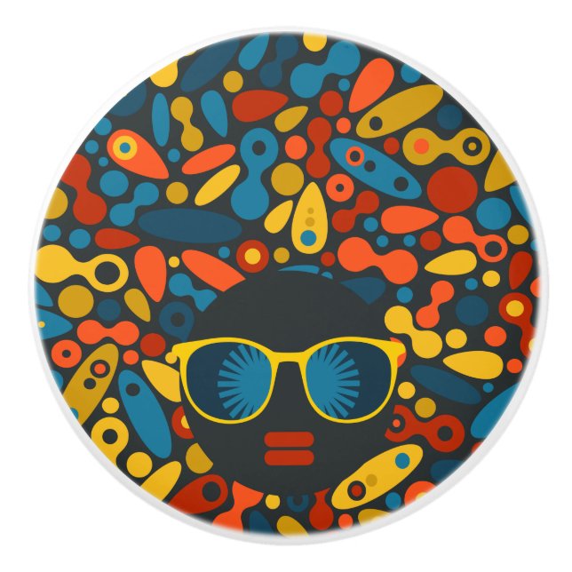 Pomo De Cerámica Mujer de cabeza negra #1 (Anverso)