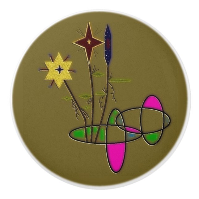 Pomo De Cerámica "Mumbo Jumbo" Tejido de cerámica (Anverso)