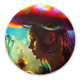 Pomo De Cerámica Mushroom Fantasies AI Generated Art