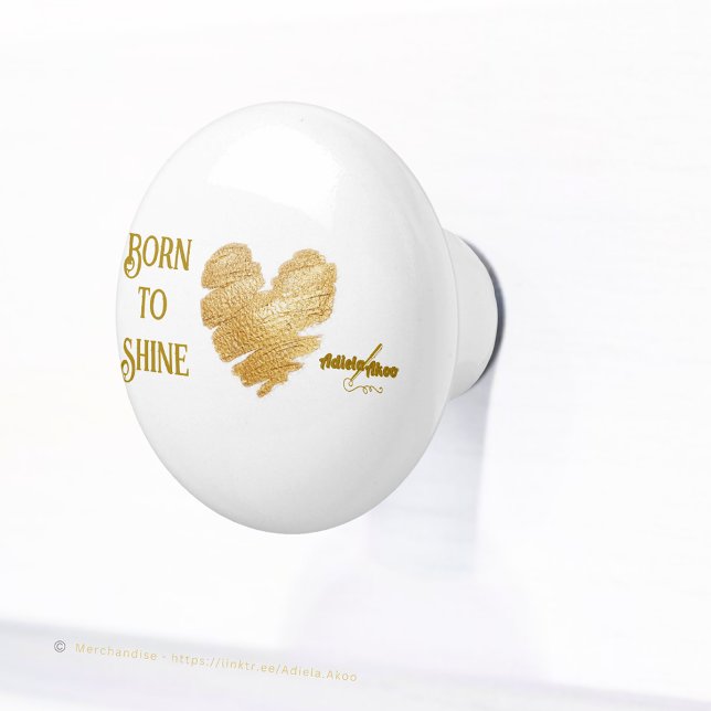 Pomo De Cerámica Nacido para brillar en la Knob de cerámica por el  (Born to Shine Ceramic Knobs by Poet Adiela Akoo. Browse my store 4 more fab finds & great gift ideas)