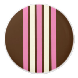 Pomo de cerámica napolitana (marrón, rosa y crema)