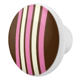 Pomo de cerámica napolitana (marrón, rosa y crema)