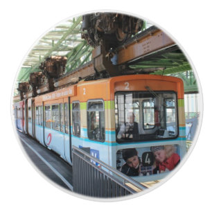 Pomo De Cerámica Naranja Blue Wuppertal Floting Train